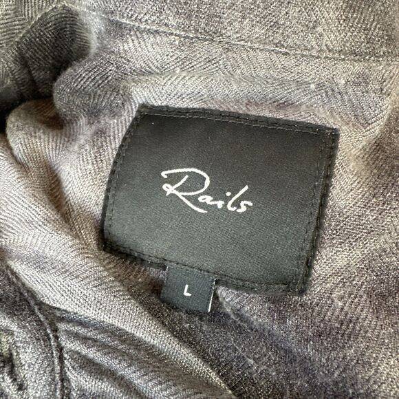 Rails Womens Hunter Long Sleeve Button Up Top Shirt Size L Charcoal Tie Dye - Picture 8 of 10